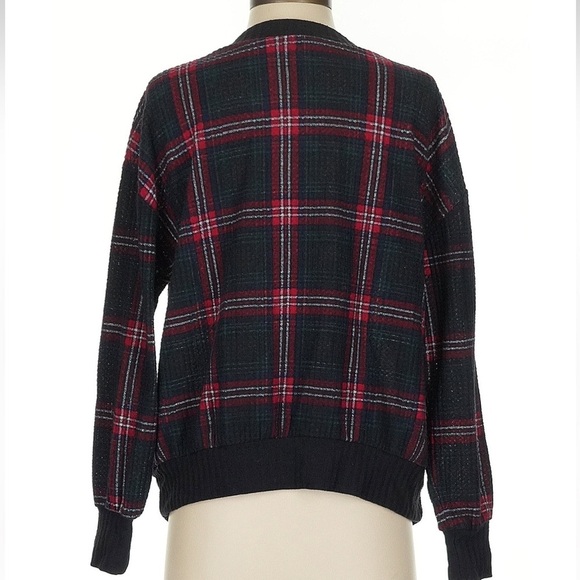 Torrid Long Sleeve Surplice V-Neck Brushed Waffle Sweater Plaid Size 00 Medium M - Picture 6 of 9